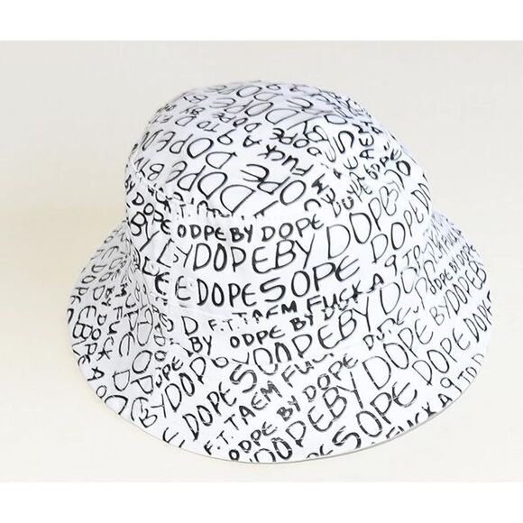 NWOT Dope by Dope BE Cool Jamaica DOPE Bucket Hats(Black on White) - Picture 2 of 9